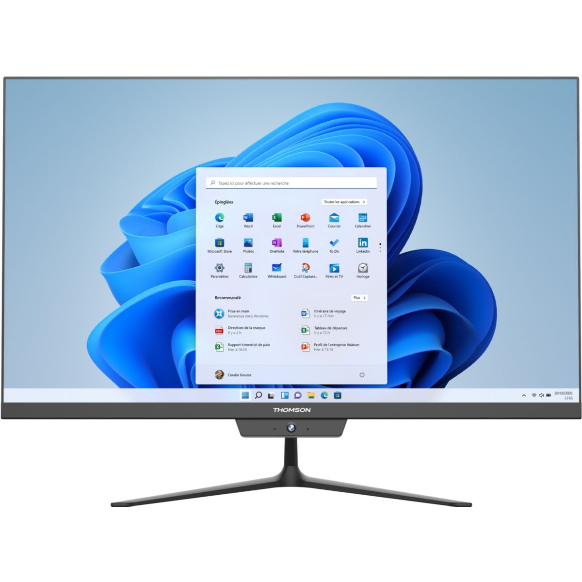 Ordinateur tout-en-un A27I51216BK512C 27" Intel Core i5-12450H 16 Go RAM LPDDR4 SSD 512 Go couleur unique, THOMSON