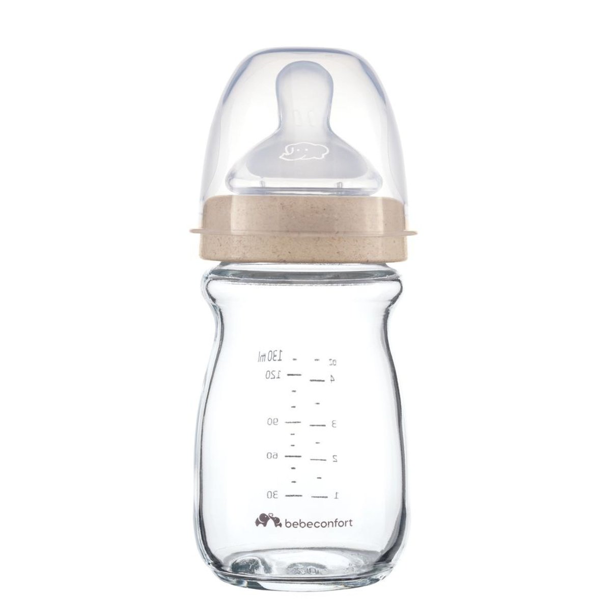 Biberon en verre physio Air Eco 130 ml Sand couleur unique, BEBECONFORT