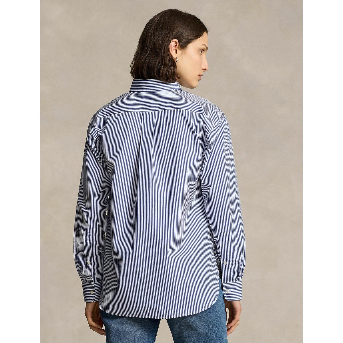 Camisa a rayas de manga larga azul/blanco, POLO RALPH LAUREN