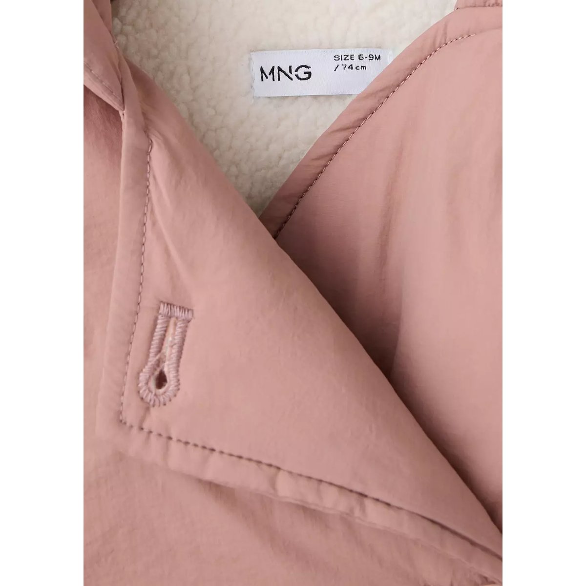 Anorak matelassé à capuche rose, MANGO BABY