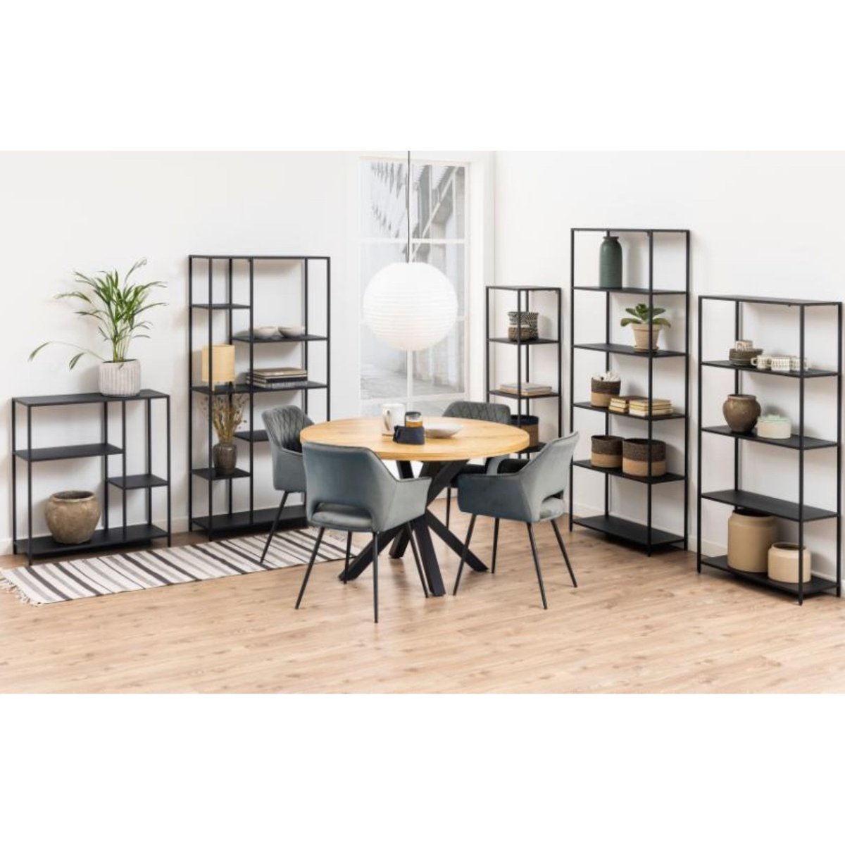 Bibliothèque scandinave en métal noir 3 tablettes - HARLOW noir, HELLIN, DEPUIS 1862