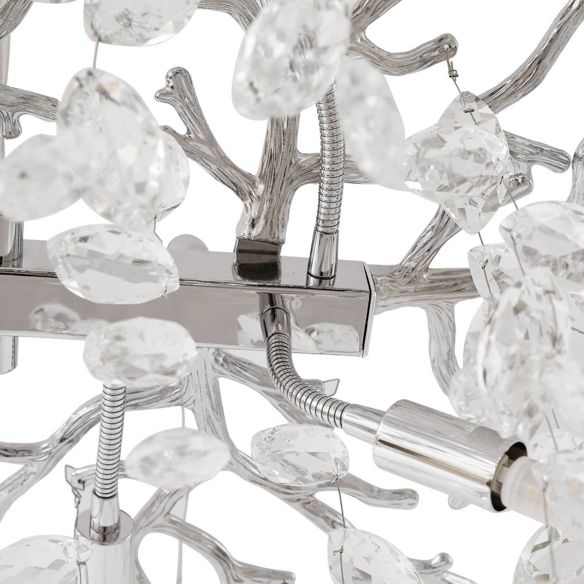 Suspension en cristal moderne, Bellora chrome, transparent, LUCANDE