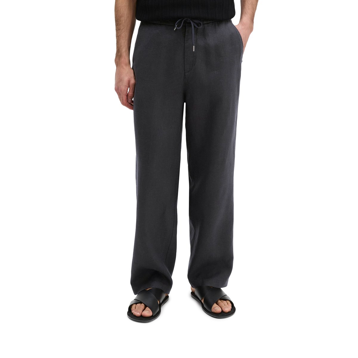 Pantalon Modèle Mossbo Jogger loose en lin fin noir, MARC O'POLO