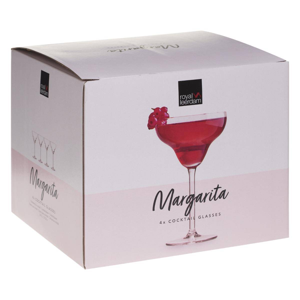 Lot de 4 verres à cocktail en verre 30 cl MARGARITA transparent, SECRET DE GOURMET