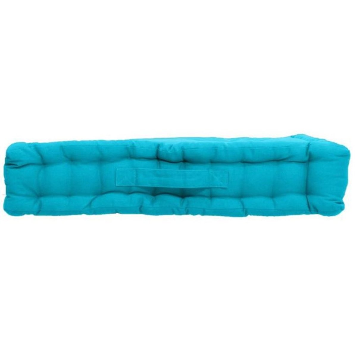 Coussin de sol uni en coton Panama turquoise, EDEN