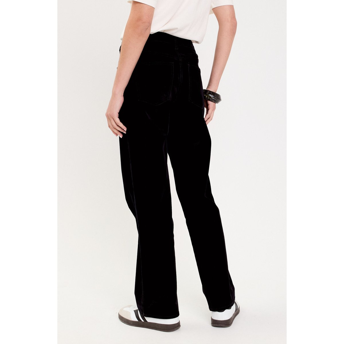 Pantalon droit en velours noir, CACHE CACHE