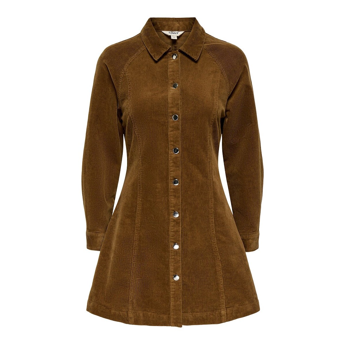 Robe chemise en velours camel, ONLY