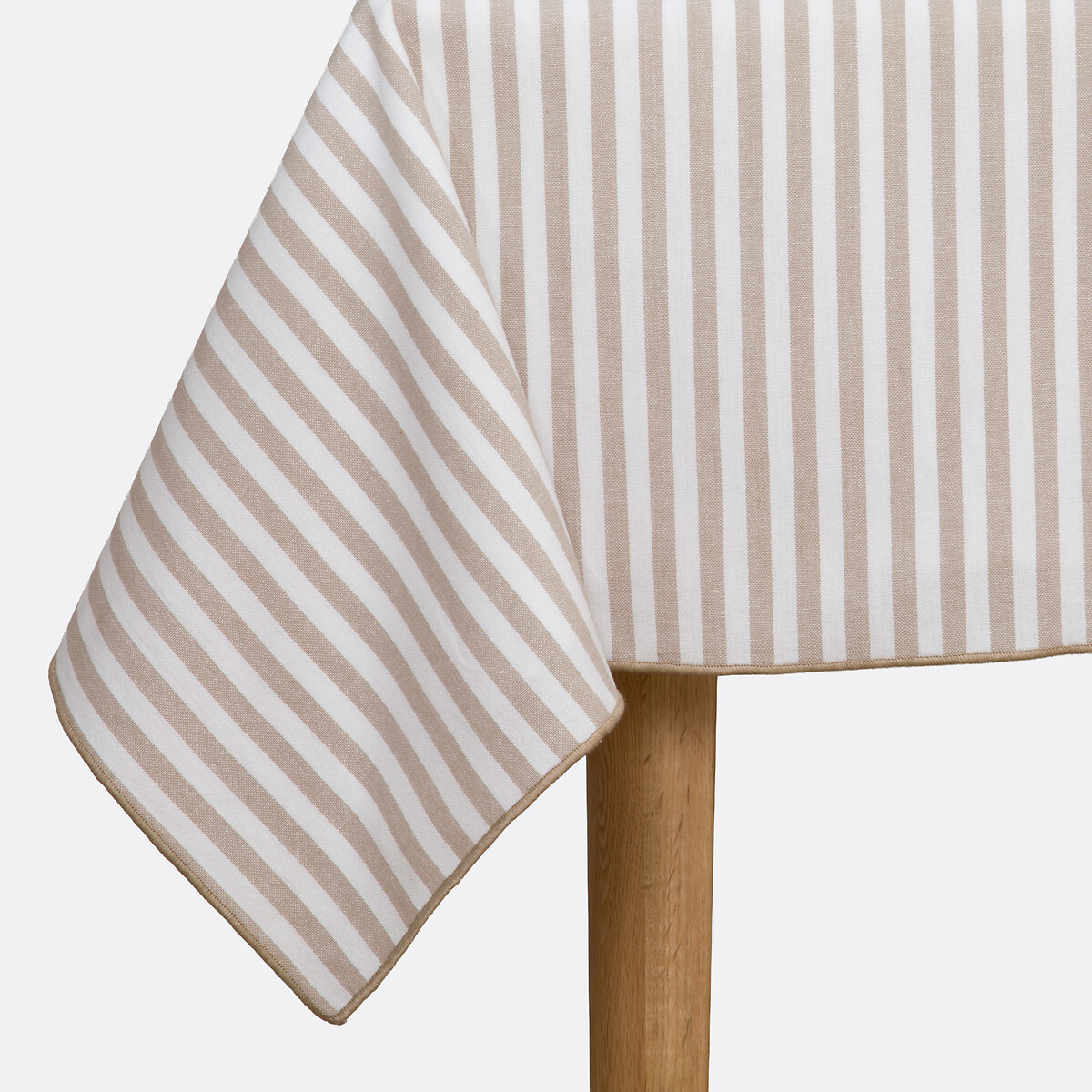 Nappe rayée tissé-teint, 30% coton recyclé, SOIZIC ecru/beige, LA REDOUTE INTERIEURS