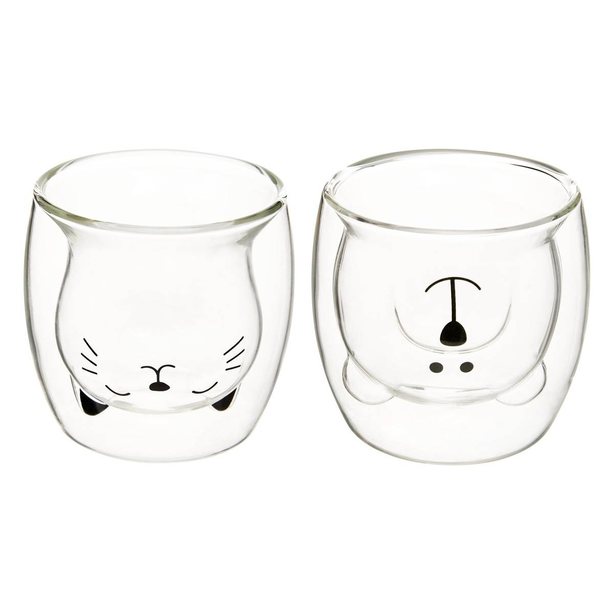 Coffret de 2 mugs en verre NATURE transparent, ATMOSPHERA
