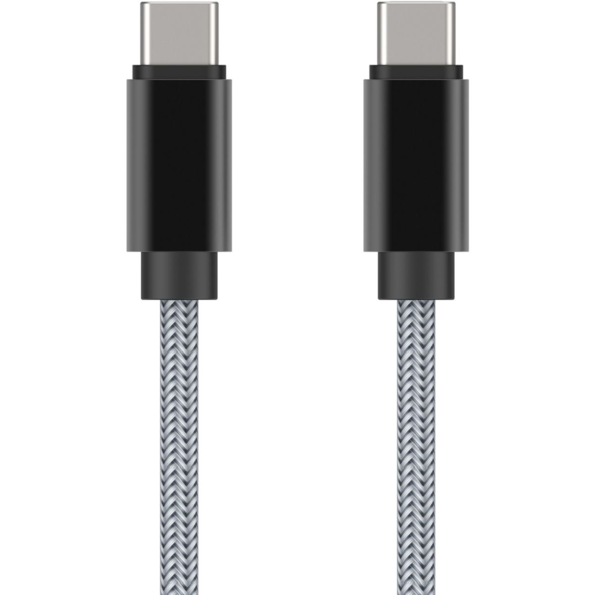 Câble USB C vers USB-C 2M Gris couleur unique, ADEQWAT