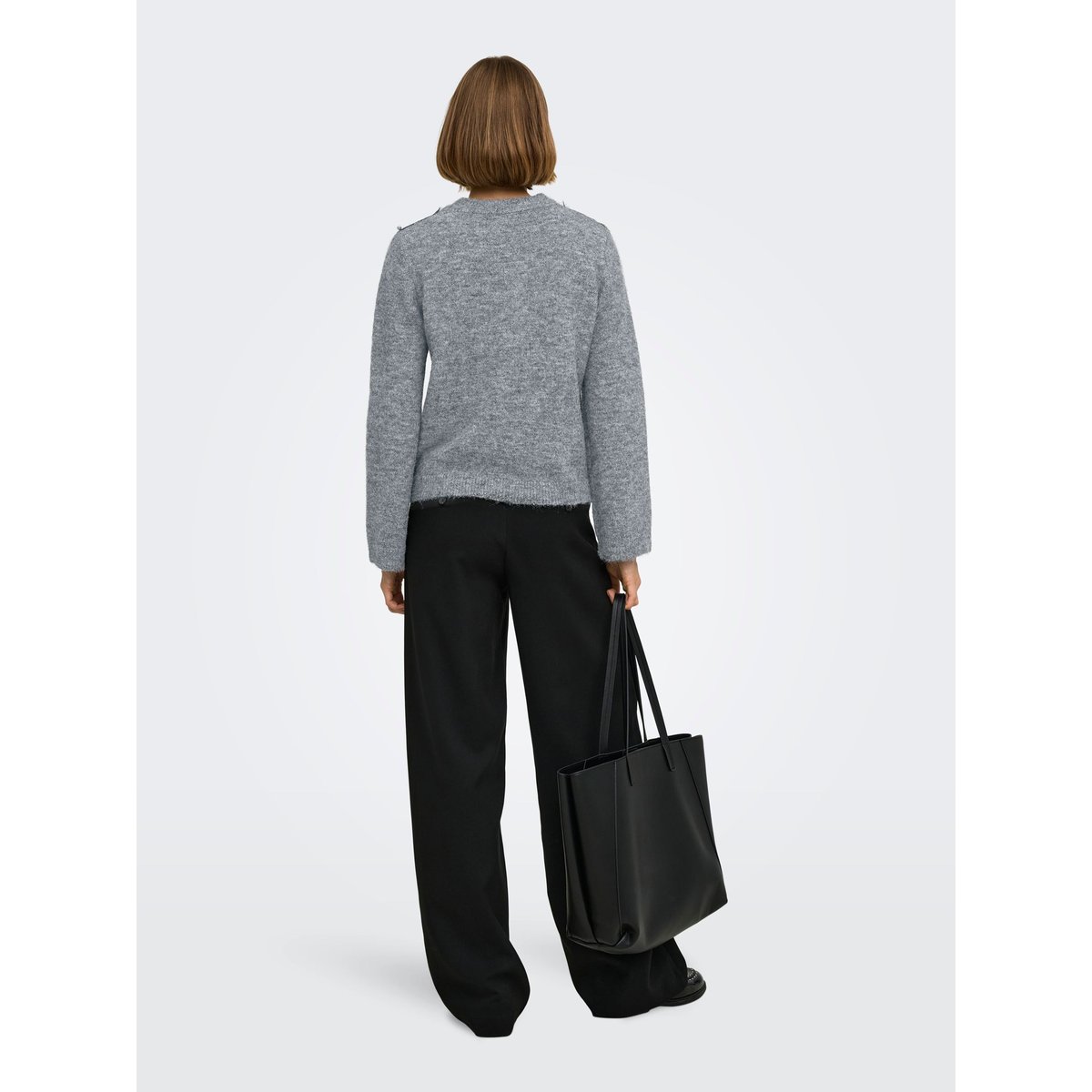 Pull En Maille medium grey melange 1, ONLY