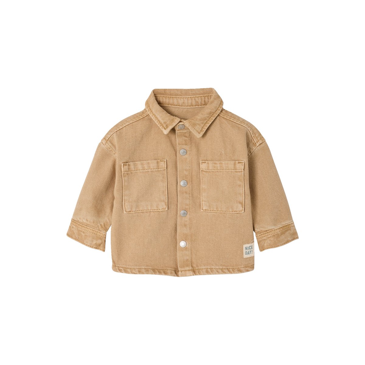 Surchemise bébé pressionnée taupe, VERTBAUDET