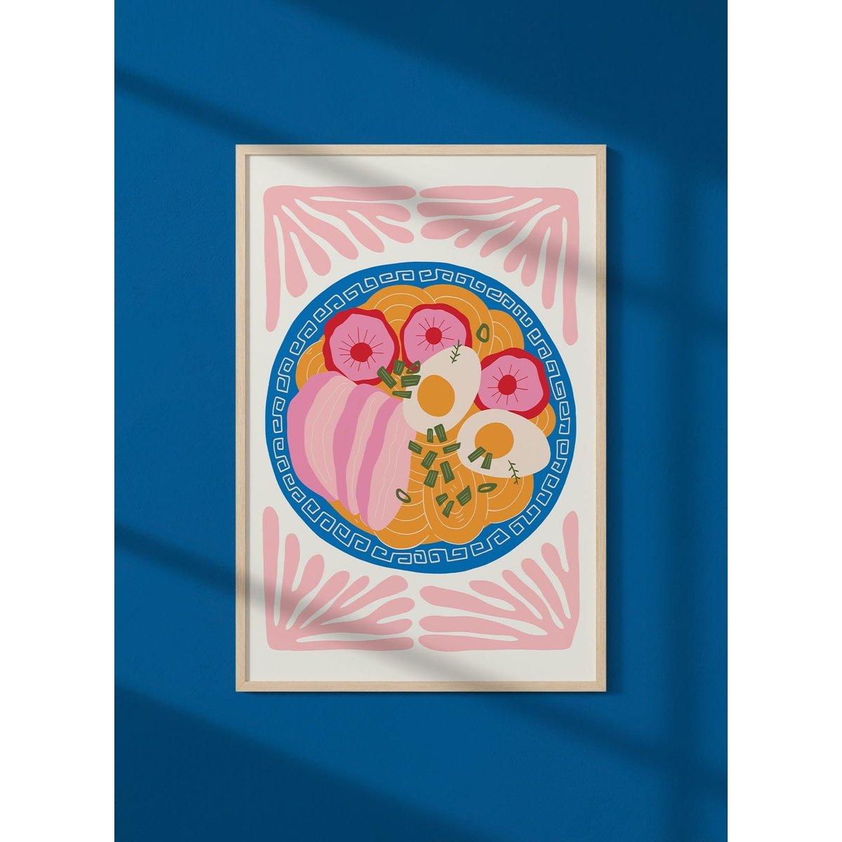 Affiche Assiette de Nouilles Asiatiques blanc, L'AFFICHERIE