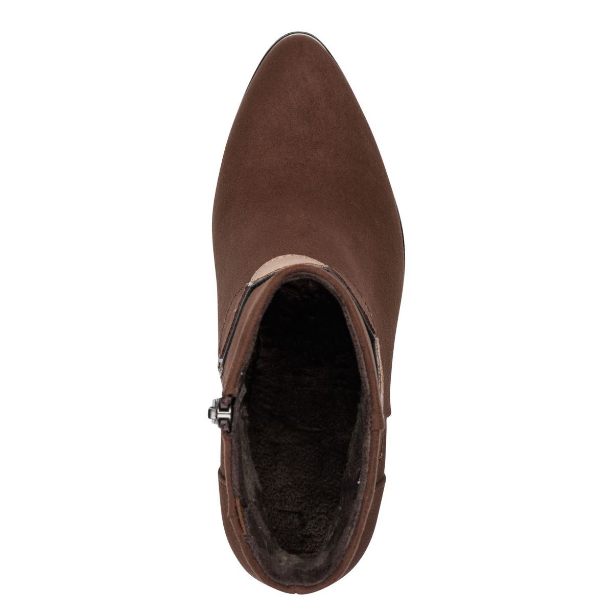 Bottine talon bloc marron taupe nubuck, MARCO TOZZI
