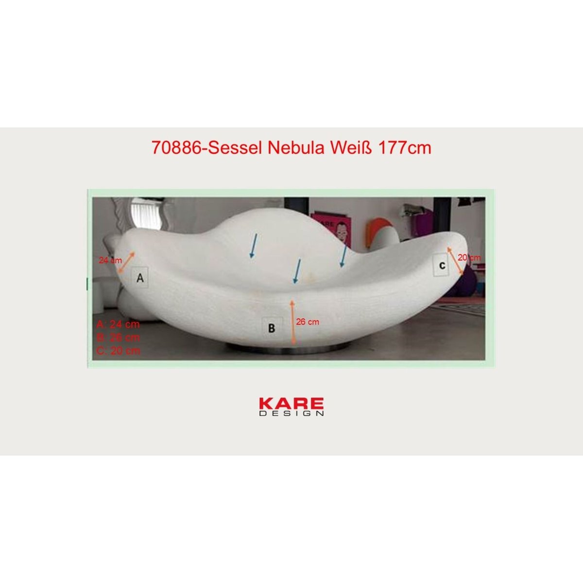 Fauteuil, NEBULA jaune, KARE DESIGN