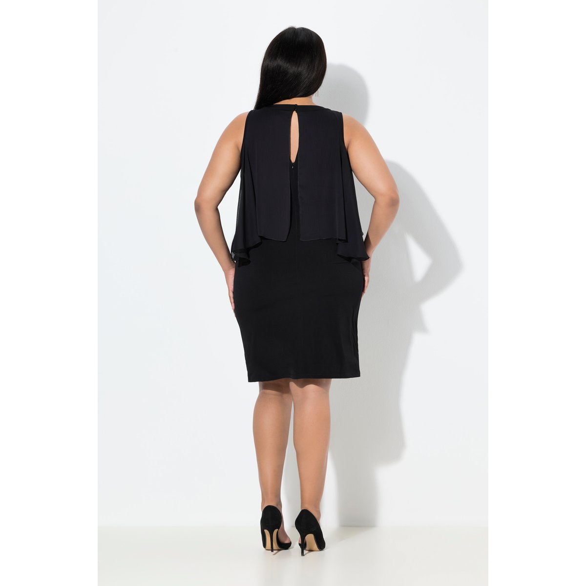 Robe en mousseline coupe Slim noir, ULLA POPKEN