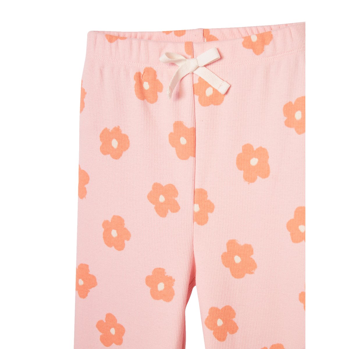 Legging imprimé en maille côtelée rose pâle, VERTBAUDET