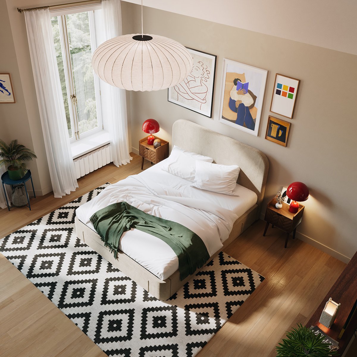 Lit 3 tiroirs NOVA beige, SLOME