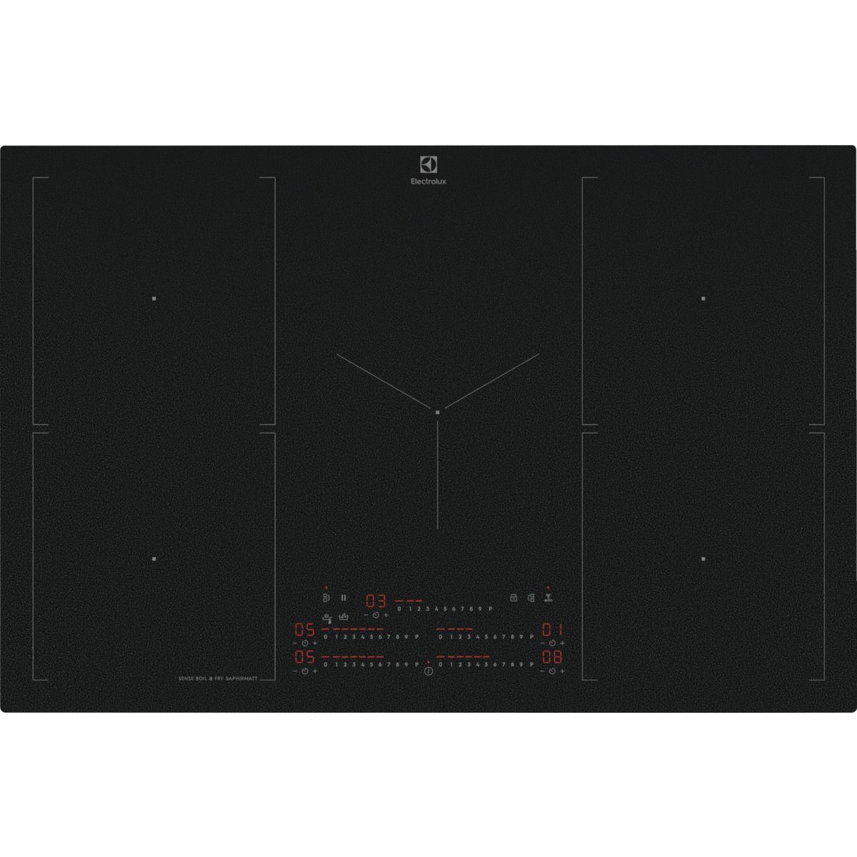 Plaque induction EIS87553IZ SaphirMatt® 80cm résistante aux rayures et Zone Flex couleur unique, ELECTROLUX
