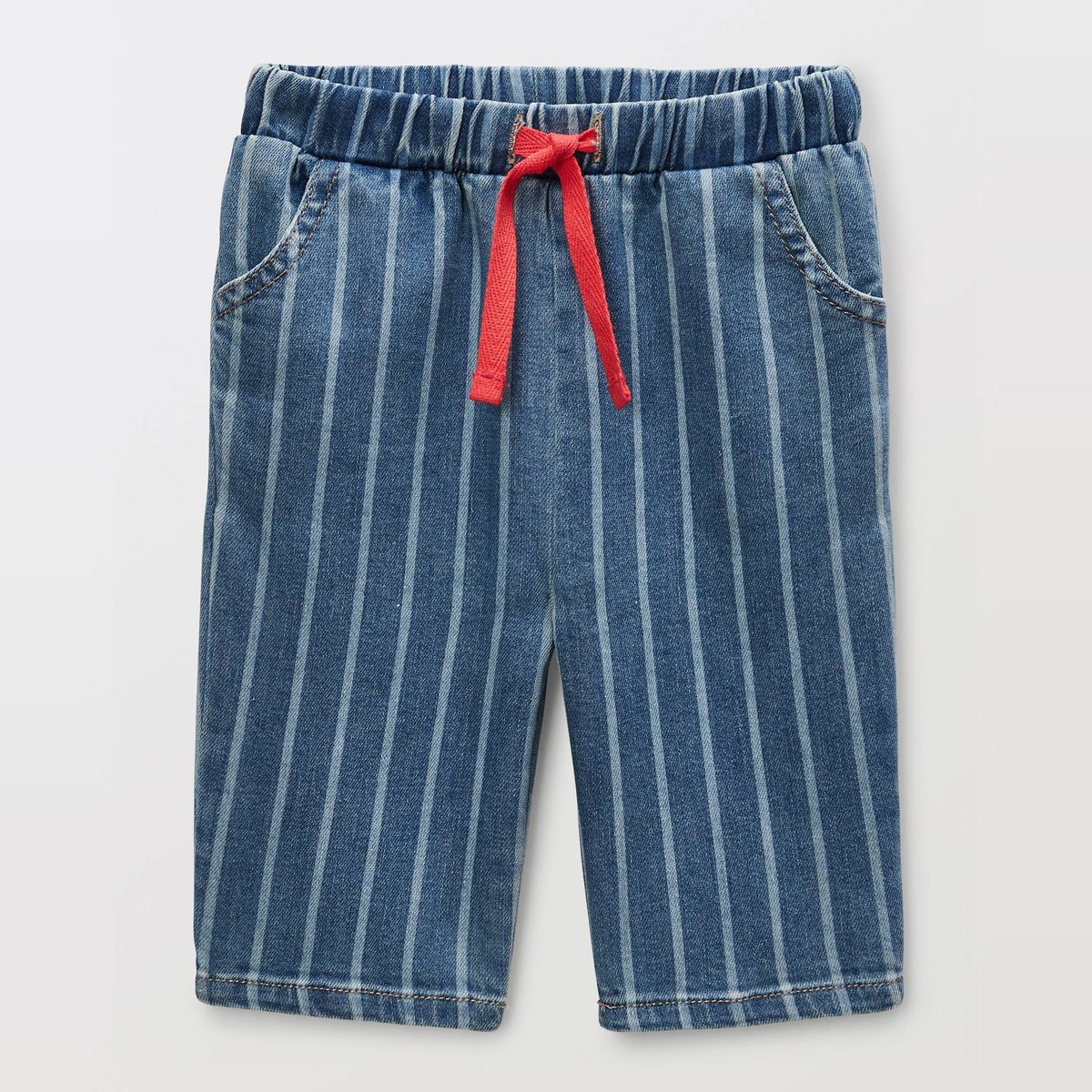 Pantalon jean rayé bleu denim, BOUT'CHOU