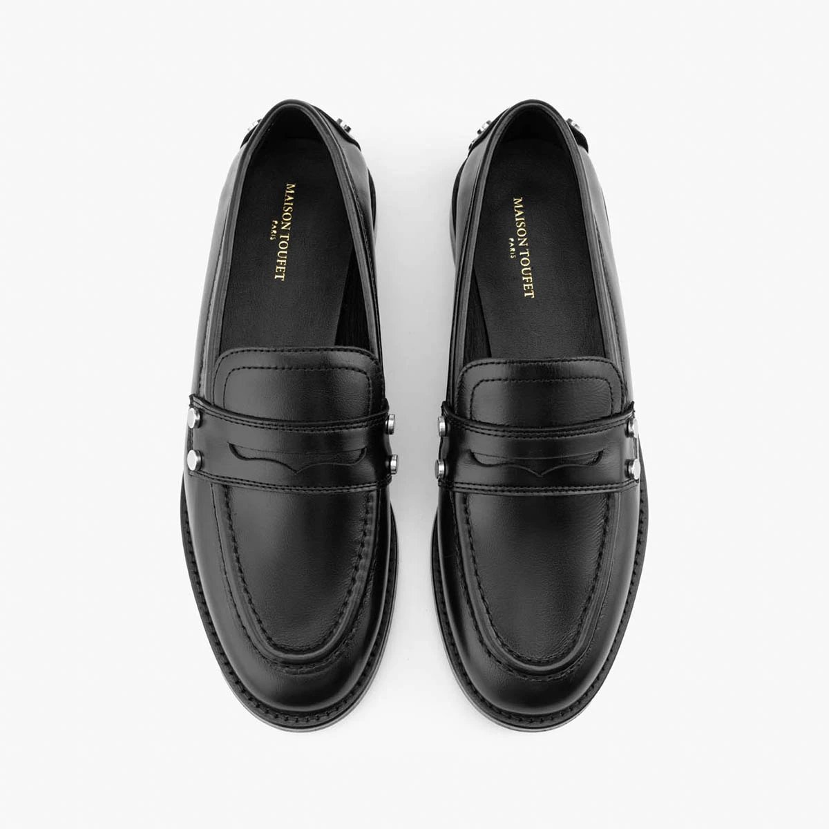 Mocassin Cuir Glacé EMMY noir, MAISON TOUFET