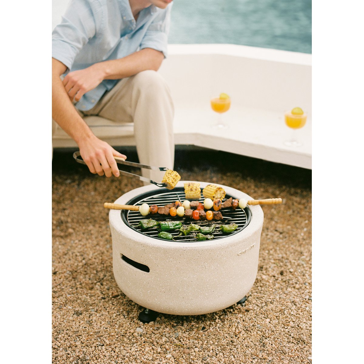 Brasero d'extérieur avec grill FIRE BOWL GRILL couleur unique, CREATE
