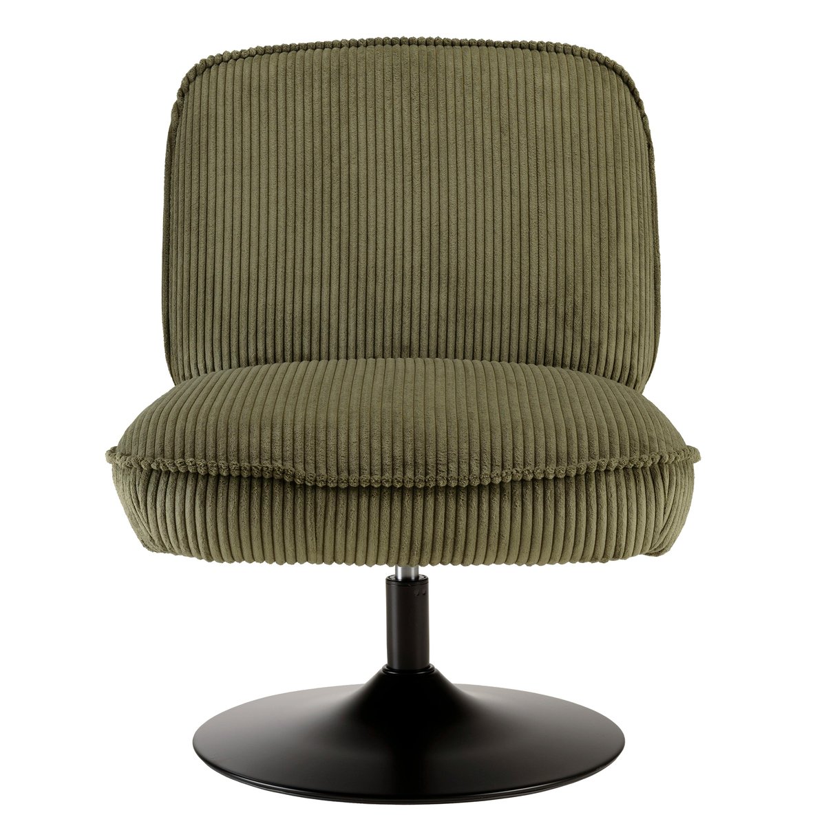 Fauteuil pivotant en tissu velours côtelé vert CASTILLE vert, PIER IMPORT