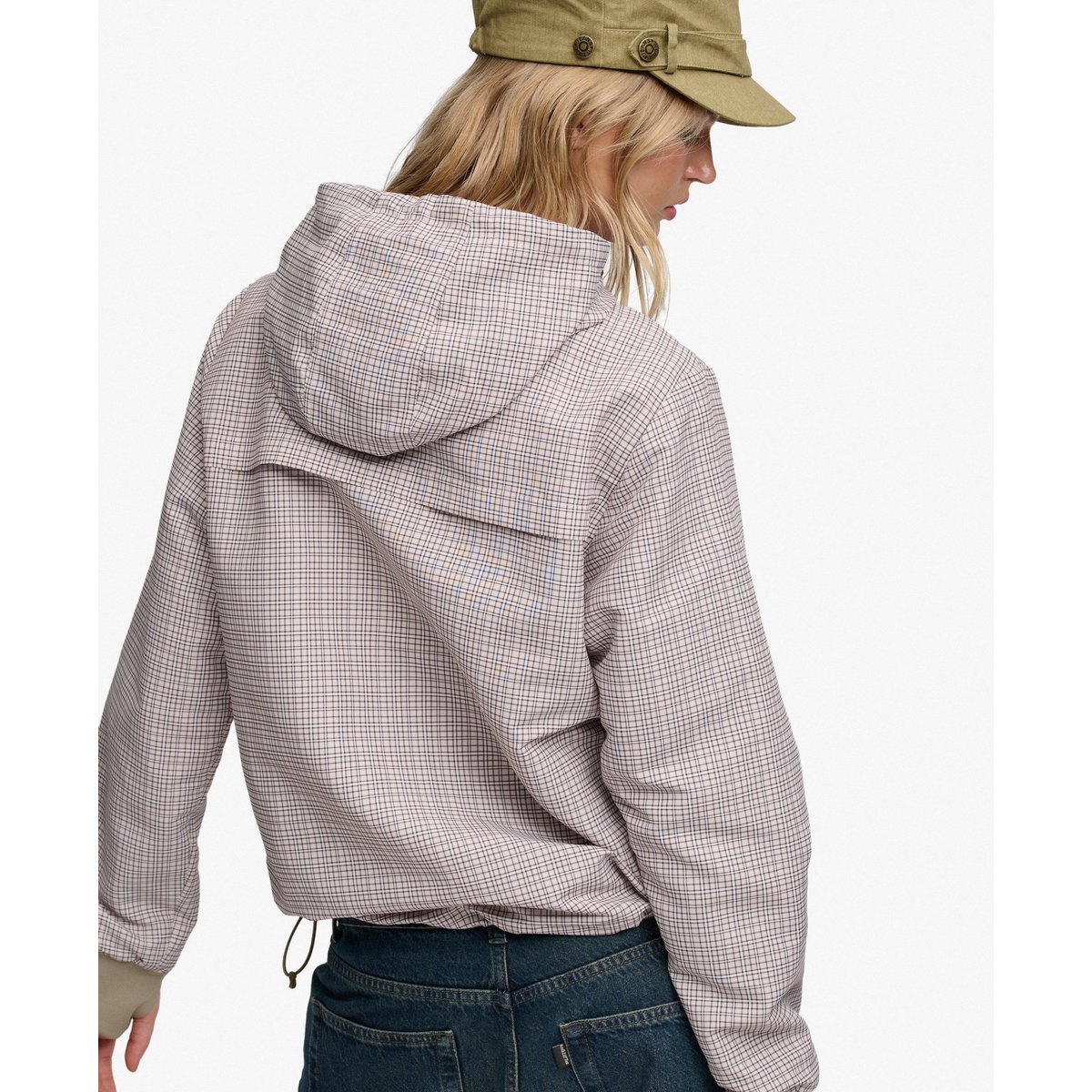 Veste à capuche Bench avec fermeture éclair carreaux légers mélancoliques/ dune, SUPERDRY