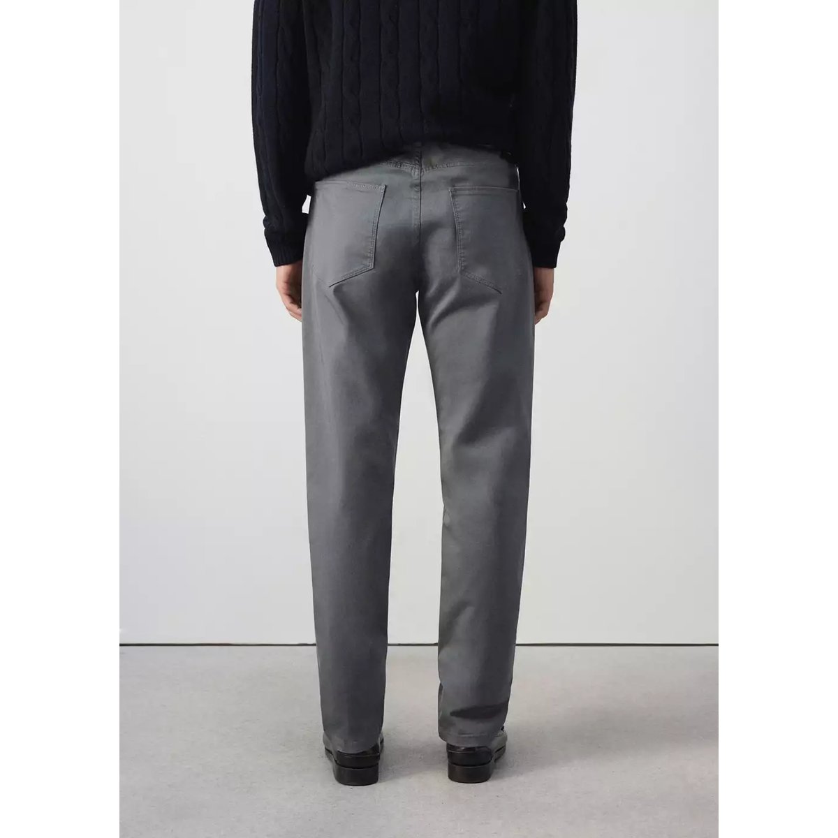 Pantalon coton regular-fit gris foncé, MANGO MAN