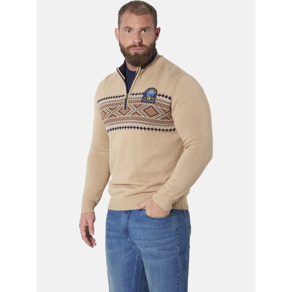 Pull KOBBE beige mélange, JAN VANDERSTORM