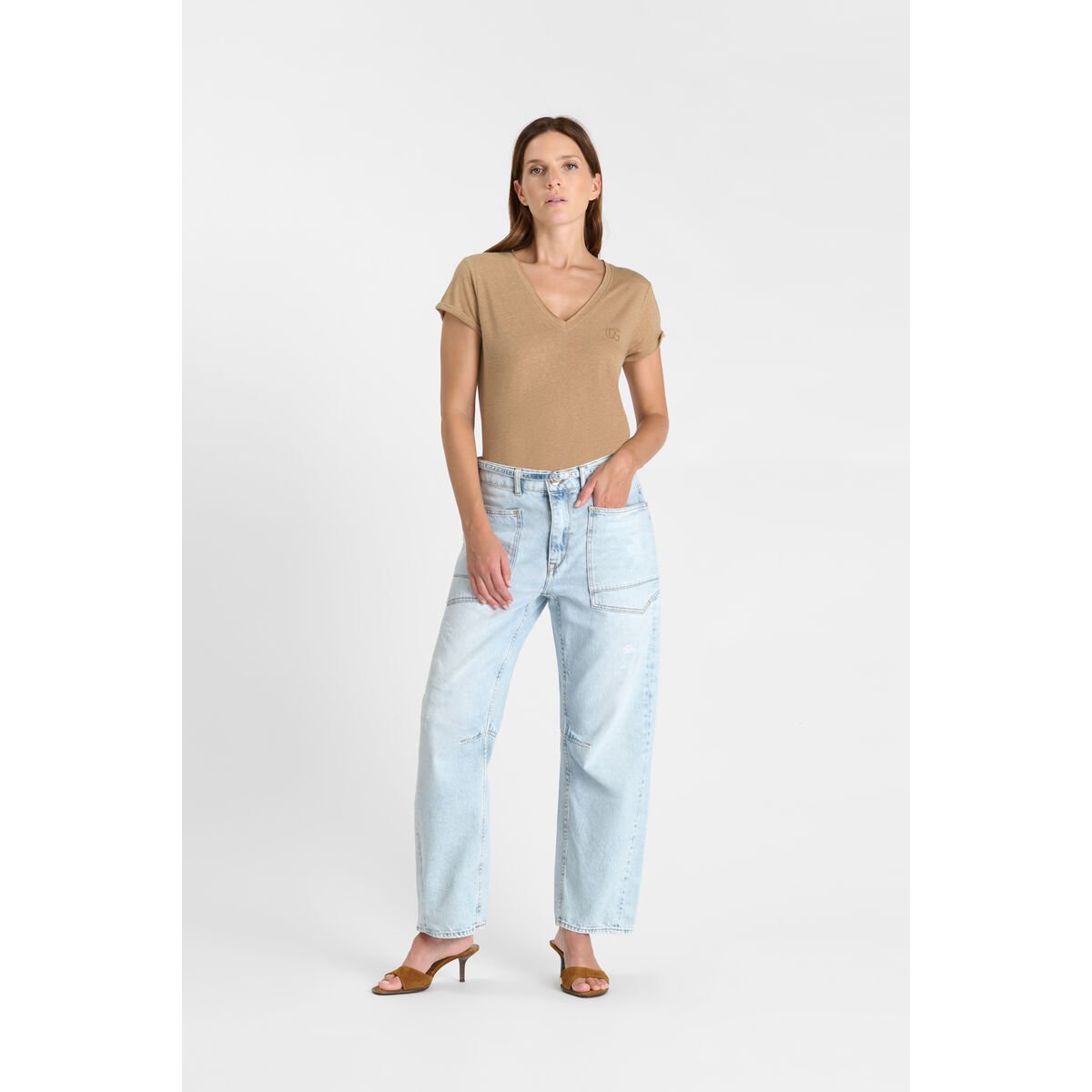 Jeans loose, large balloon , longueur 34 blue, LE TEMPS DES CERISES