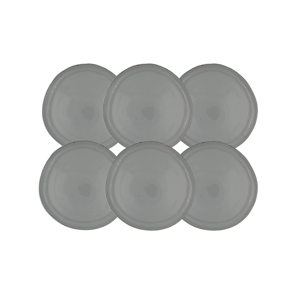 Lot de 6 petites assiette, GALET gris, ARTIME