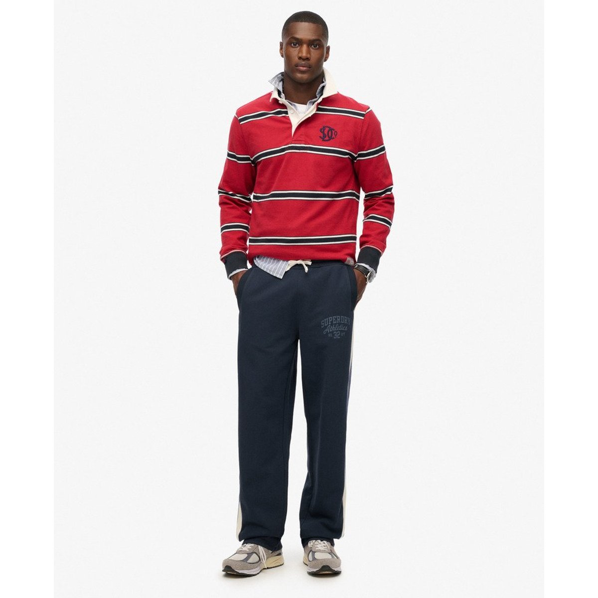 Jogging Athletic Essentials Coupe Droite bleu marine éclipse, SUPERDRY