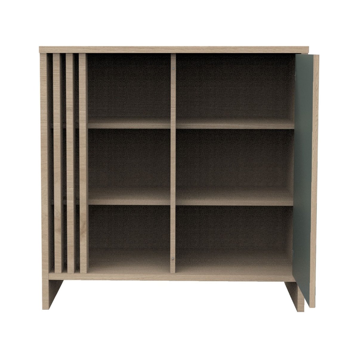 Commode porte et niches avec plan à langer amovible vert, SAUTHON