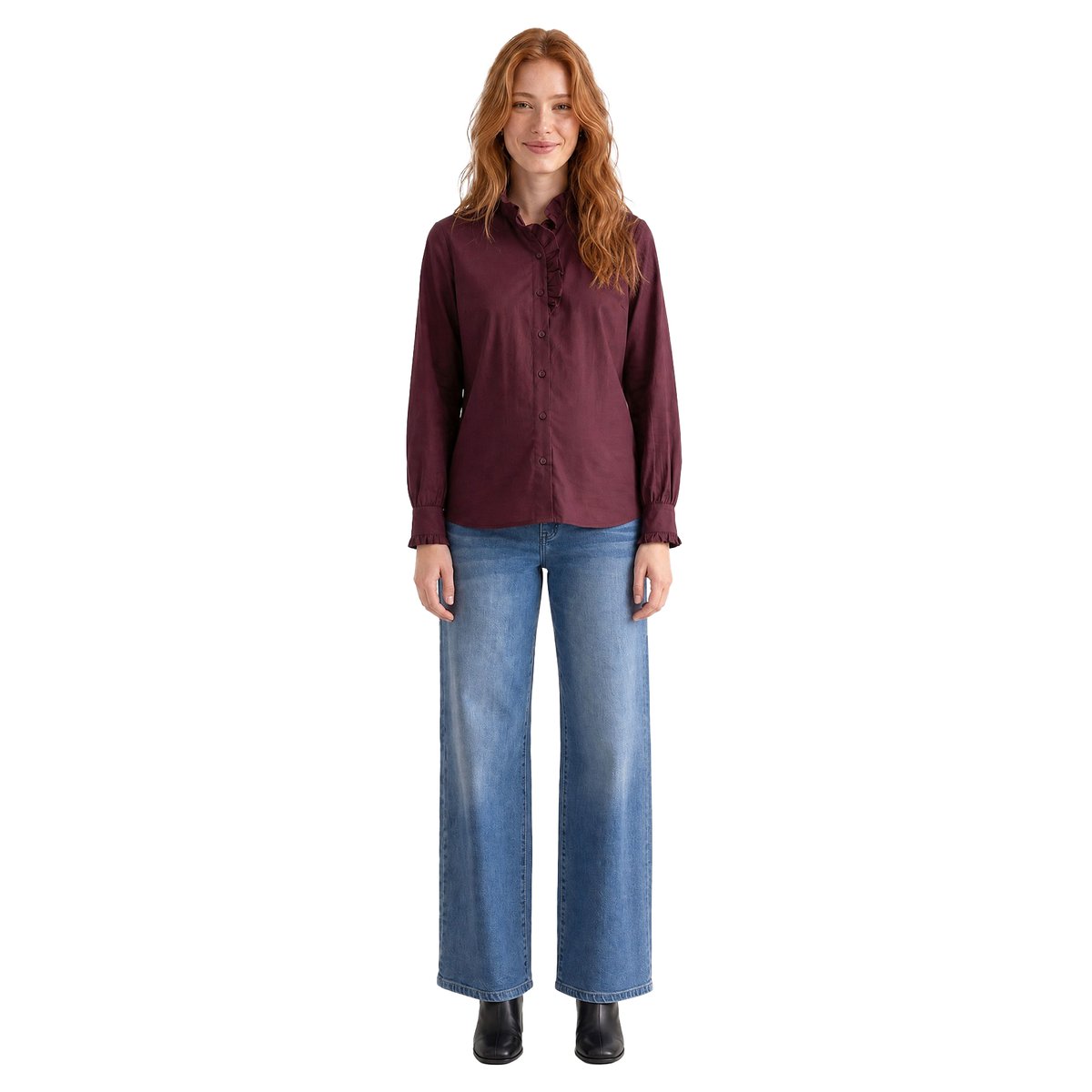 Chemise grossesse et allaitement prune, VERTBAUDET