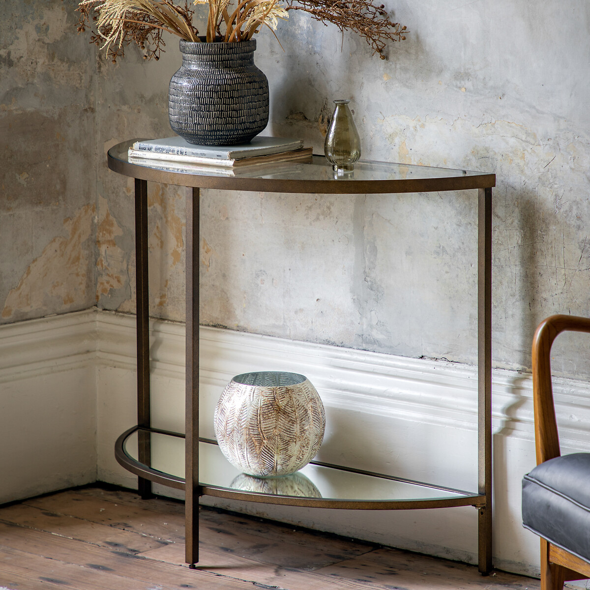 Hana Half Moon Console Table bronze, ÉDITÉ
