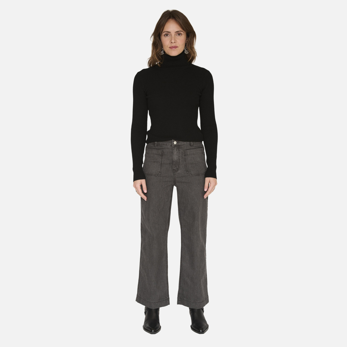 Jean THE FRIDA BOBBY STRIPES grey, MKT STUDIO