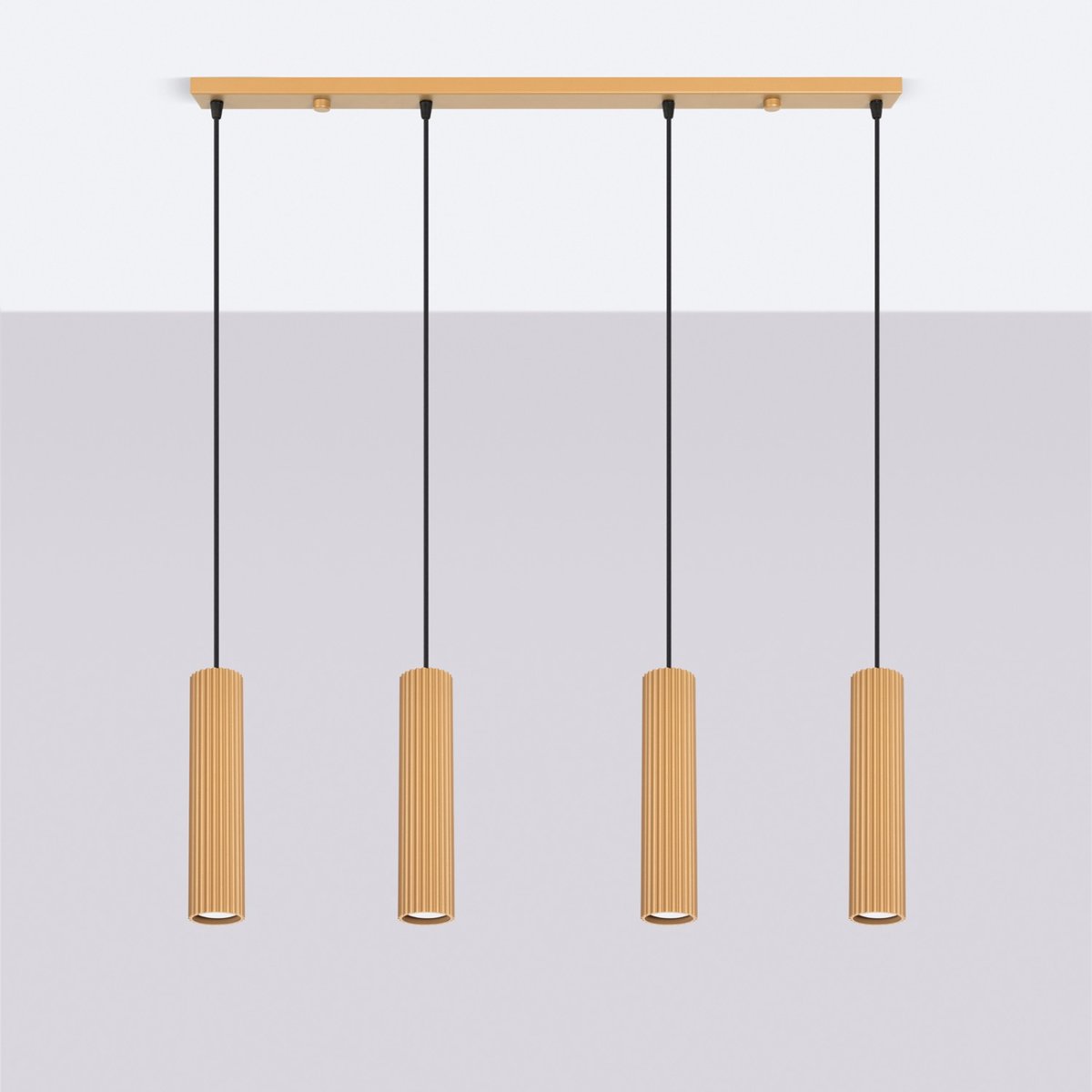 Suspension Aluminium Doré GU10 4 Karbon doré, EDEN