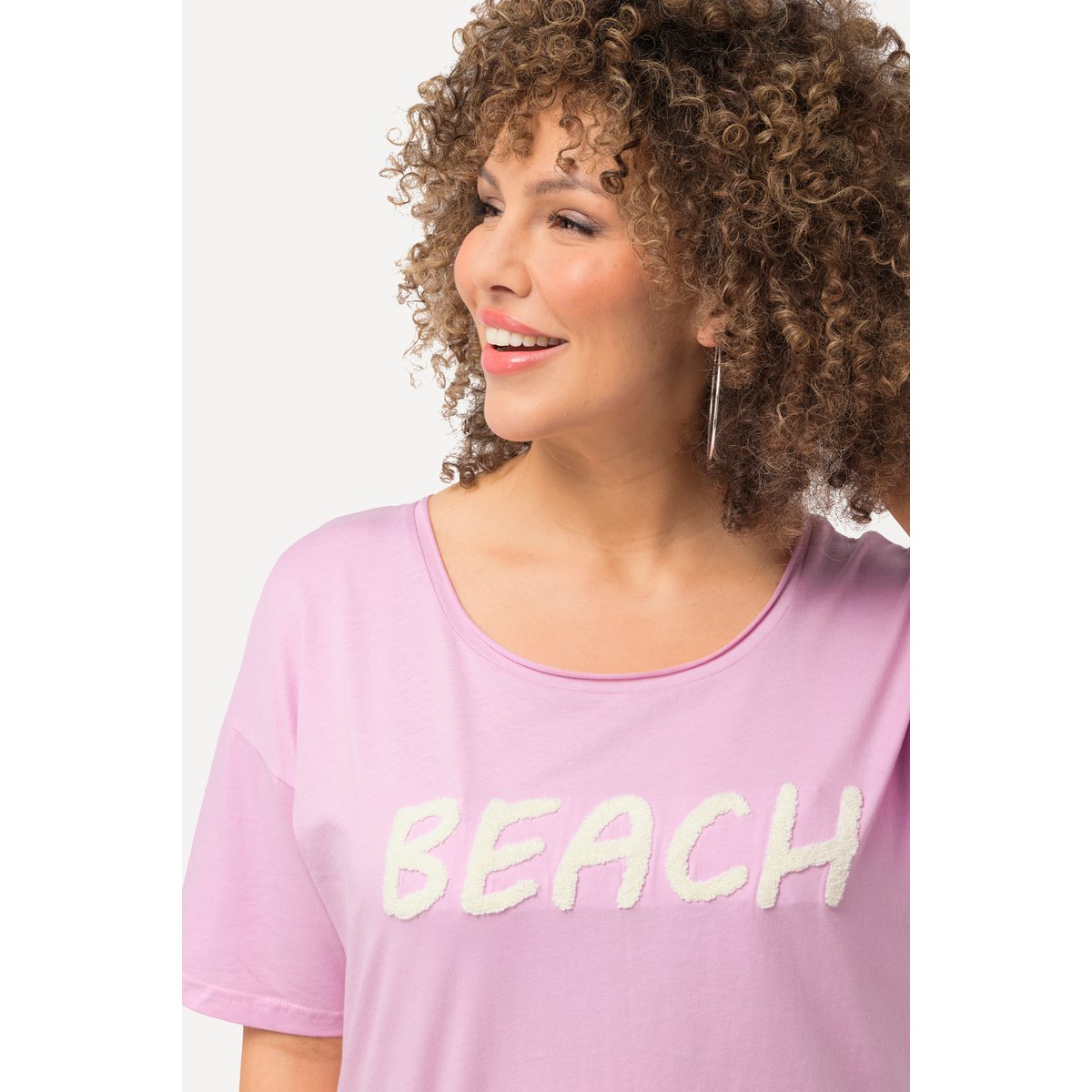 T-shirt à manches courtes. Coupe oversized violet clair, ULLA POPKEN