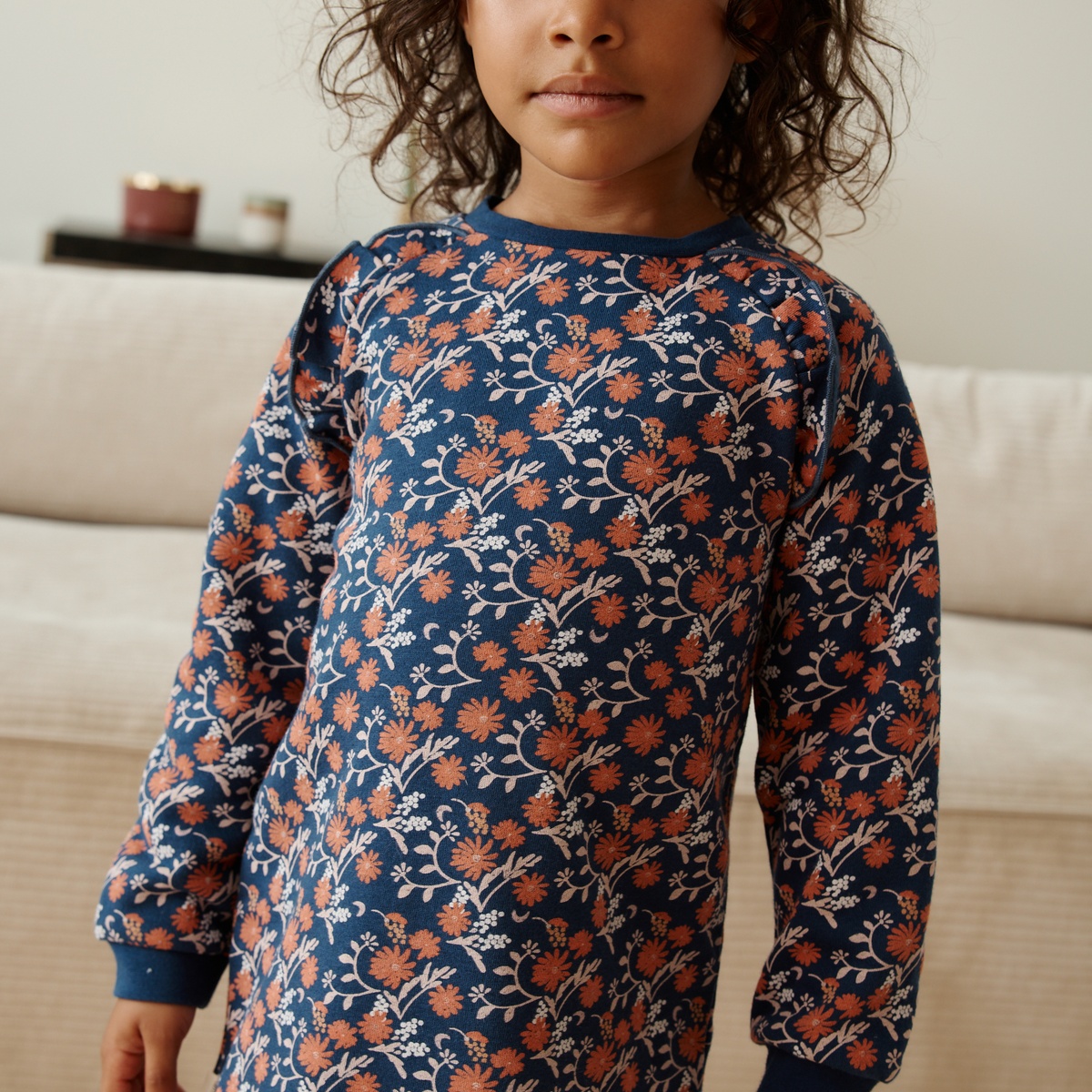 Robe enfant en molleton Ollie bleu, PETIT BEGUIN