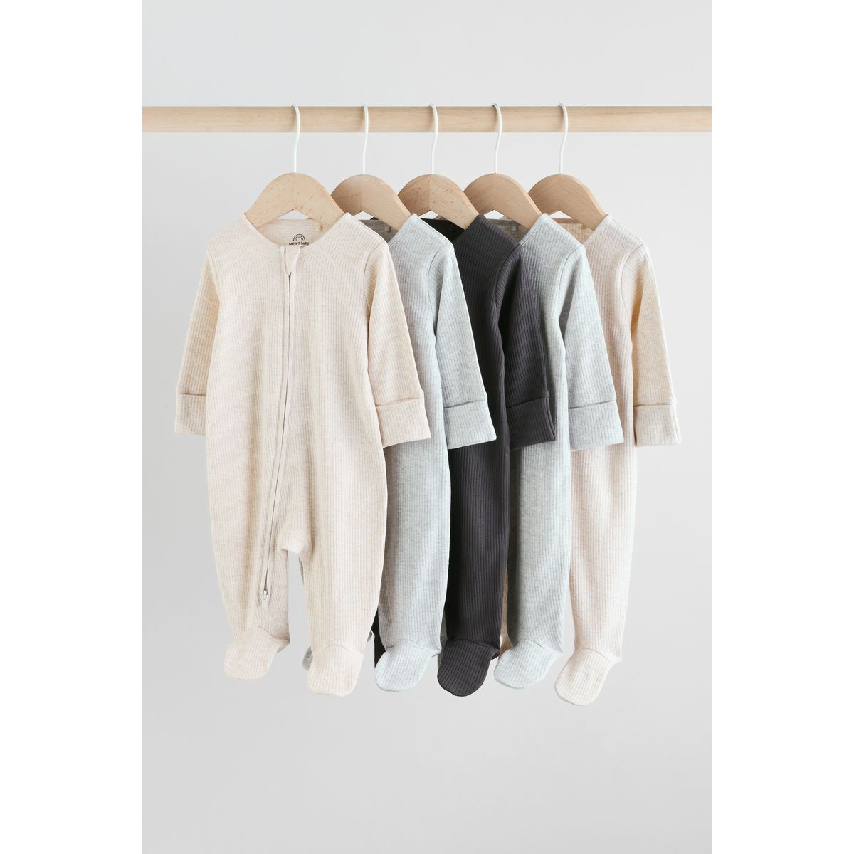 Dors-bien bébé à pieds avec zip, lot de 5 naturel, NEXT