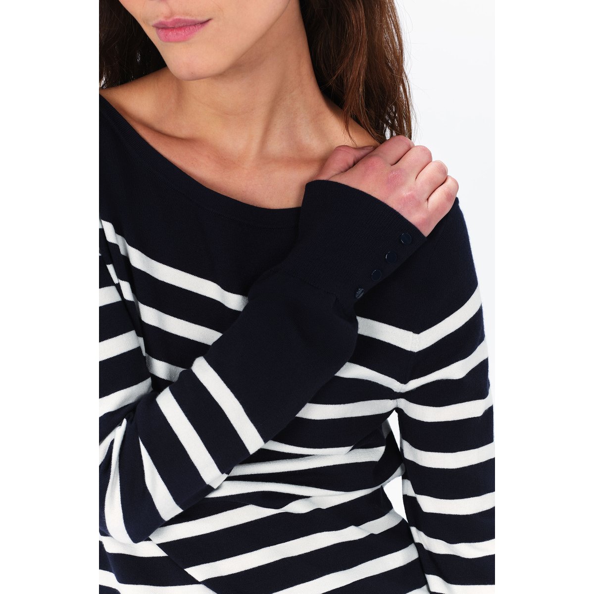 Pull droit col rond MJULIE bleu marine, CAROLL