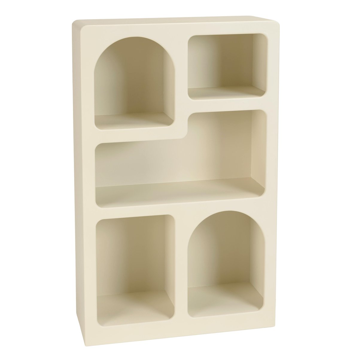 Etagère 5 niches 60x24cm en bois peint couleur beige NELIA beige, PIER IMPORT