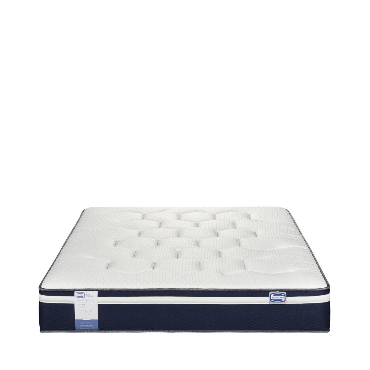 Matelas Hybride fraîcheur 100% ressorts, accueil moelleux- NUIT FRAÎCHE couleur unique, SIMMONS