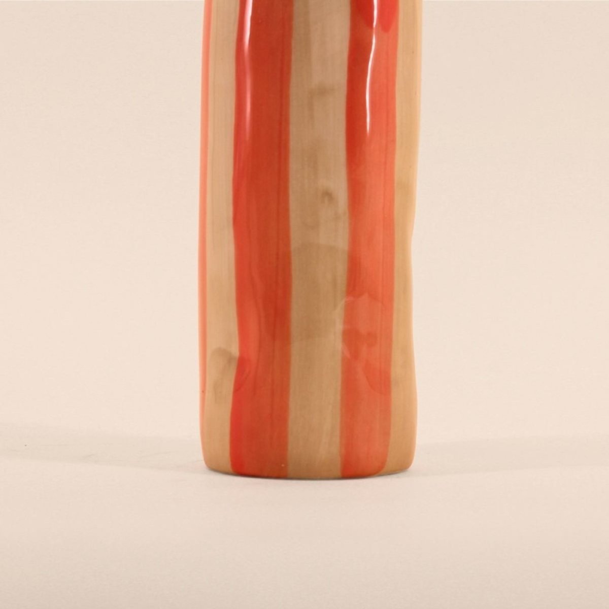Vase rayures et perles rayé, H20cm orange, KERSTEN
