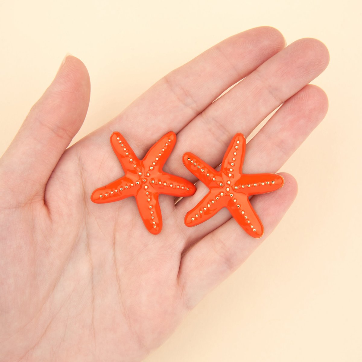 Boucles d'oreilles Étoile de mer Métal orange, COUCOU SUZETTE