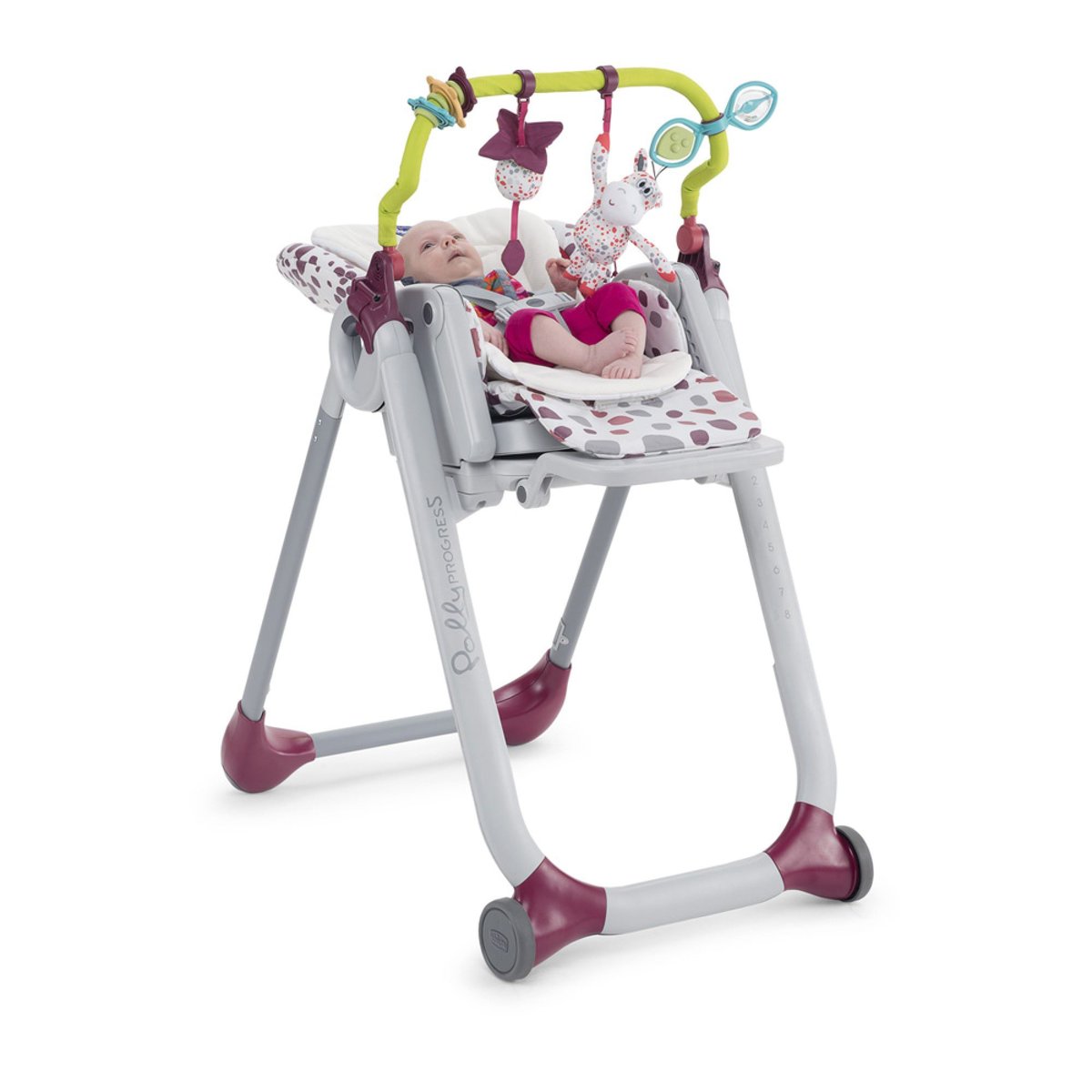 Kit barre de jeu + coussin réducteur pour chaise haute multicolore, CHICCO