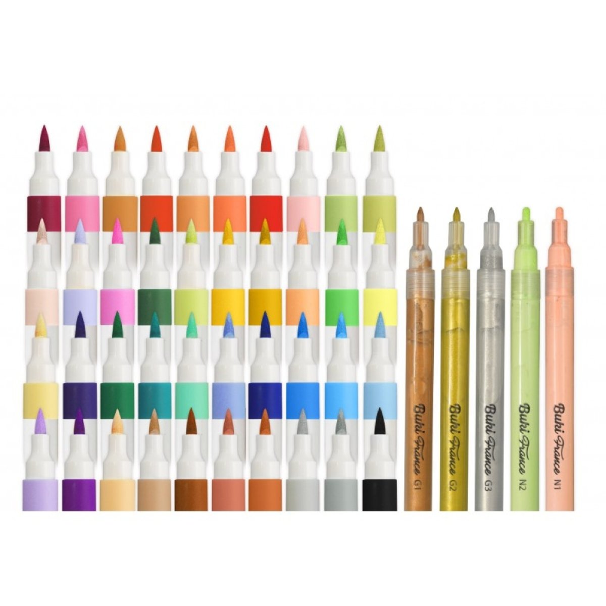 Trousse 45 feutres acryliques noir, BUKI FRANCE