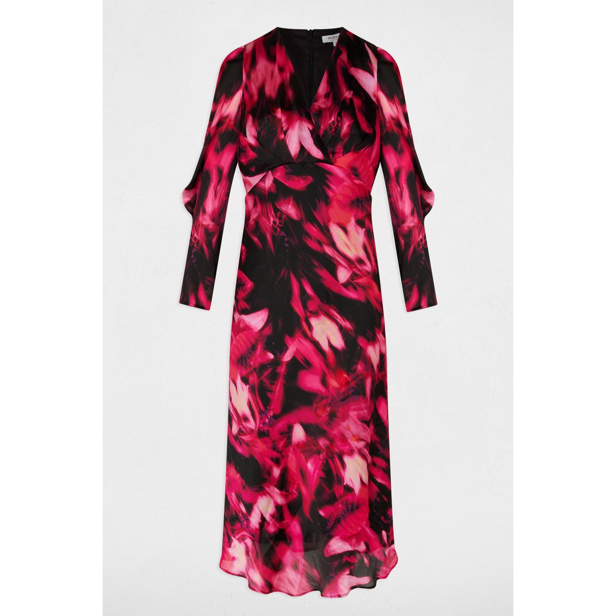 Robe voile col v multicolore, MORGAN