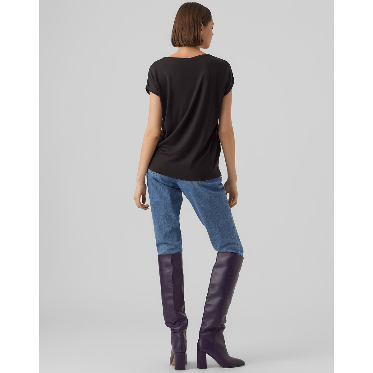 T-shirt a maniche corte nero , VERO MODA
